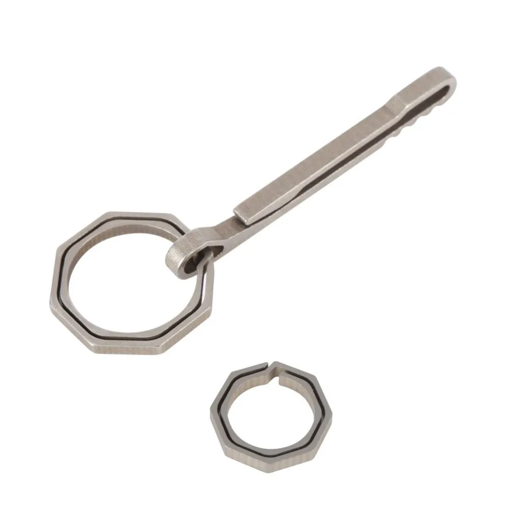 

Titanium Ti bottle opener buckle keychain TC4 edc keyring key ring multi multipurpose multifunction camp hike belt outdoor clip
