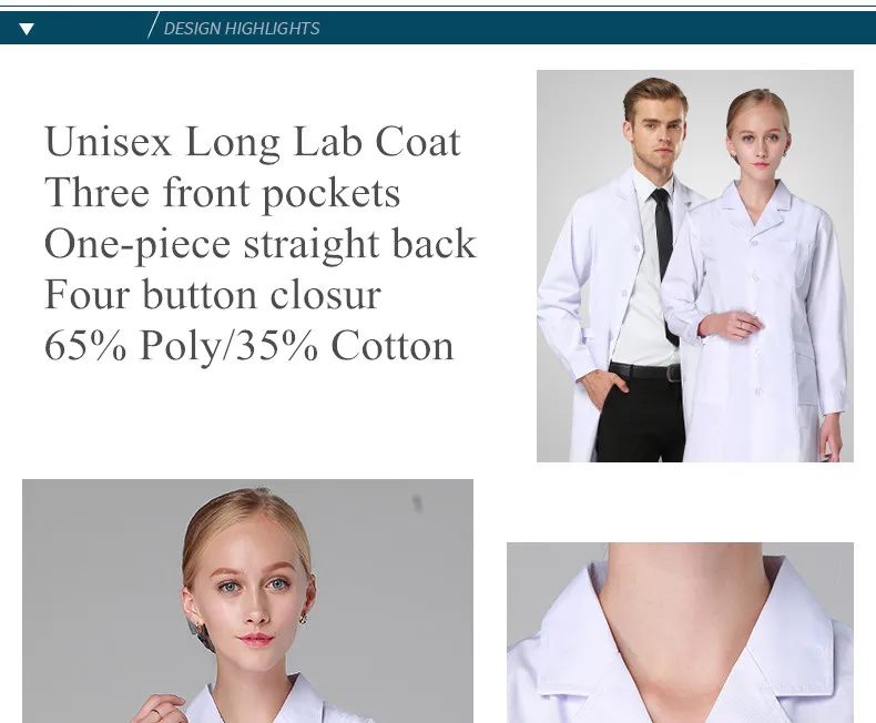 Мужской s лабораторный халат белый длинный халат для женщин и мужчин кожа ткань лабораторное пальто стоматологический доктор рабочая одежда 3 больших накладных кармана