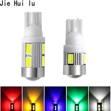 T10 W5W светодиодный фары 168 194 автомобилей Клин боковые лампочки белый 6000 К Авто купол дверная Карта огни 5630 6SMD 10SMD 6 10 Smd СВЕТОДИОДНЫЙ DC12V 1 шт