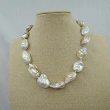 100% FRESH-WATER Baroque PEARL NECKLACE-good quanlity