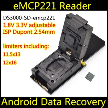 

eMCP21 socket SD, with 6 size limiters, eMCP221 programmer socket, eMCP221 adapter reader,BGA221 SD