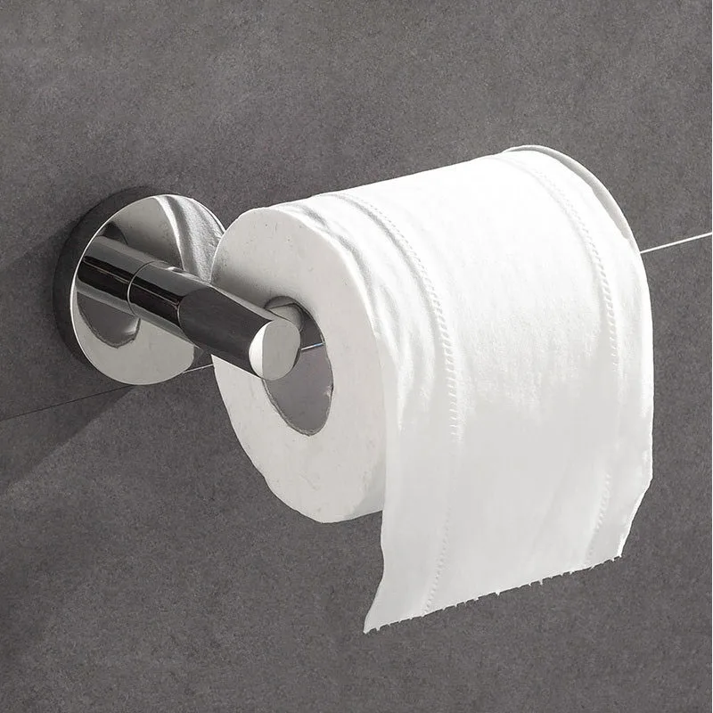 Простые круглые аксессуары для ванной комнаты держатель туалетной бумаги матовый черный и зеркальный хромированный настенный тканевый держатель