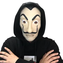 La Casa De Papel маски для лица Salvador Dali маска для косплея из латекса Вечерние Маски для взрослых на Хэллоуин реквизит