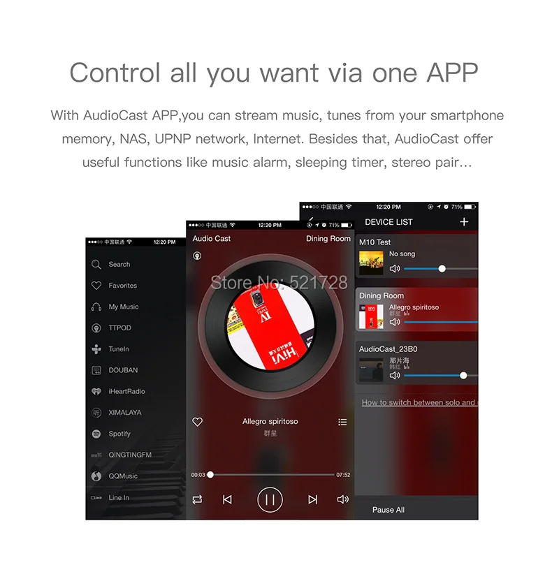Музыкальный радиоприемник ACEMAX M5 аудио ресивер DLNA Поддержка iOS и Android Wi Fi передача