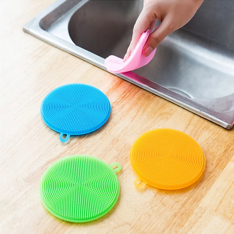 

Hot Sale Strong Decontamination Pan Brush Simple Multifunctional Silicone Dishwash Brush Convenient Home Kitchen Clean Tools