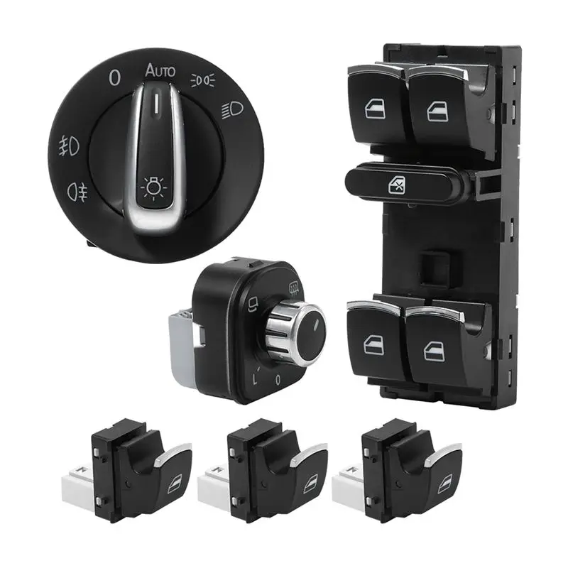 

6pcs / Chrome Window Light Switch Control Mirror Replacement Kit for Volkswagen MK5 / MK6 / Golf R MA445
