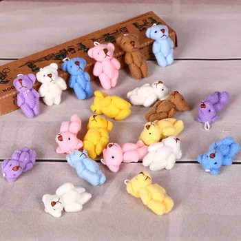 

10pcs/Lot 3.5CM Kawaii Cute Joint Bowtie Teddy Bear Plush Toy Doll Stuffed Toy Wedding Gift Bouquet Decor Doll Toy