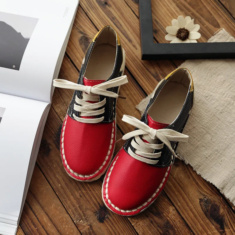 

2018 Mori female wind with round head shoes Harajuku wild comfortable flat bottom students soft bottom handmade shoes