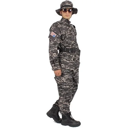 Тактическая Пейнтбольная форма рубашка+ брюки пустыня BDU Камуфляж костюм наборы Военная страйкбол бой - Цвет: ACU