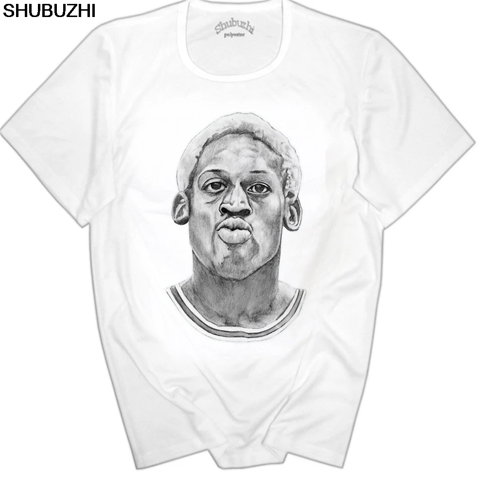 

New Men'S Fashion Dennis Rodman 91 Retro 3D Print Short Sleeve Tee Men'S cotton T Shirt / Free Shipping euro size