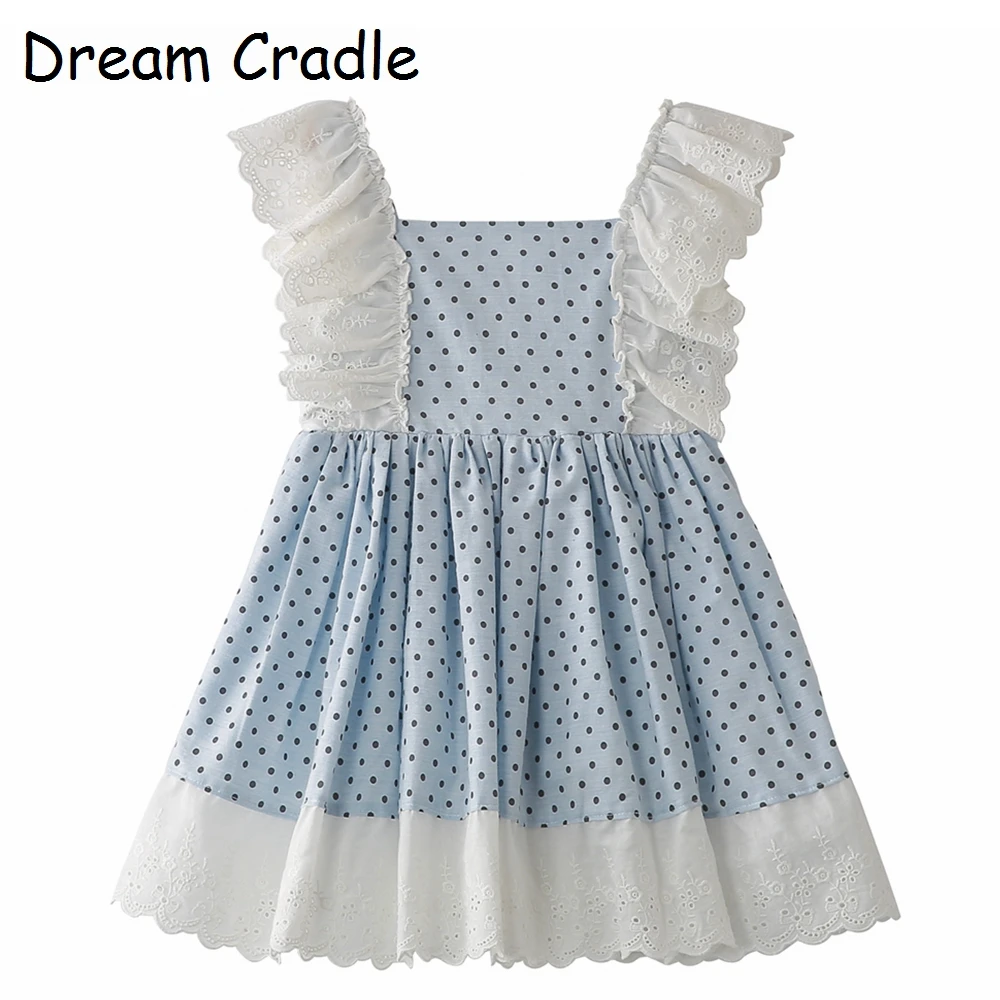 

Dream Cradle / Spain Kids Clothes / Spanish Baby clothes / Spanish Girls Dress / Lace,Polka Dots,Cotton