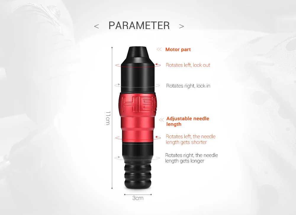 Алюминиевая электрическая ротационная машинка для татуировки, ручка, мощный двигатель, тату-пистолет, Перманентный макияж, машина для бровей и тела