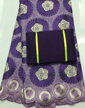 

Free Shipping !!! high quality african swiss voile lace high quality for wedding matching aso-oke headtie NAX004 PURPLE