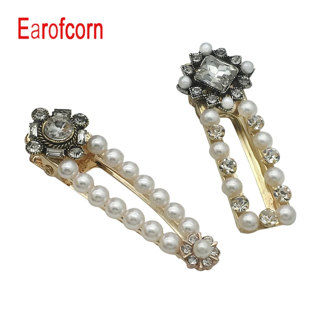 

Assemble Retro Styles Pearl Rhinestone Sweet Temperament BB Clip Wild Explosion Models a Word Clip Side Clip Boutique (2 Pieces)