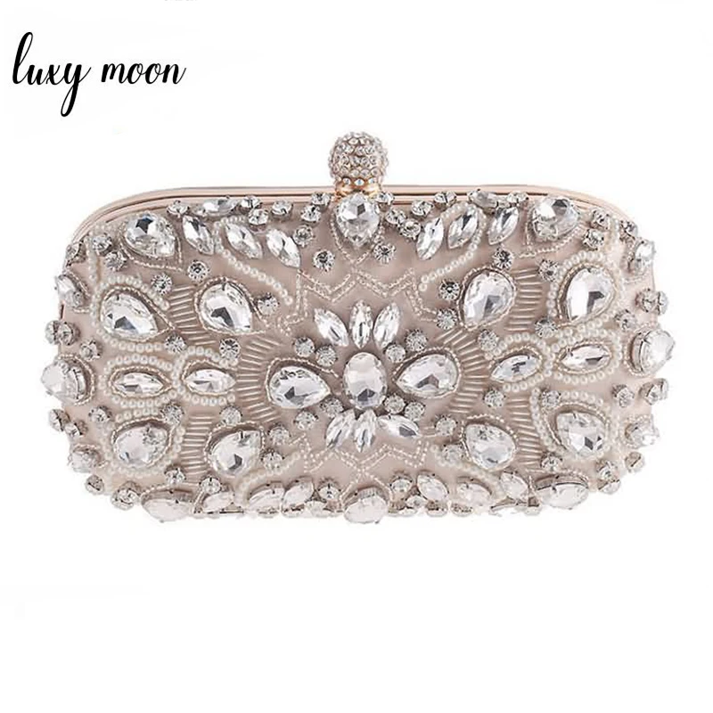 Luxy Moon Evening Bags Diamond Rhinestone Pearls Beaded Wedding Clutch Women's Purse Handbags Wallets Evening Clutch Bag bolsa Luxy Moon Evening Bags Diamond Rhinestone Pearls Beaded Wedding Clutch Women's Purse Handbags Wallets Evening Clutch Bag bolsa