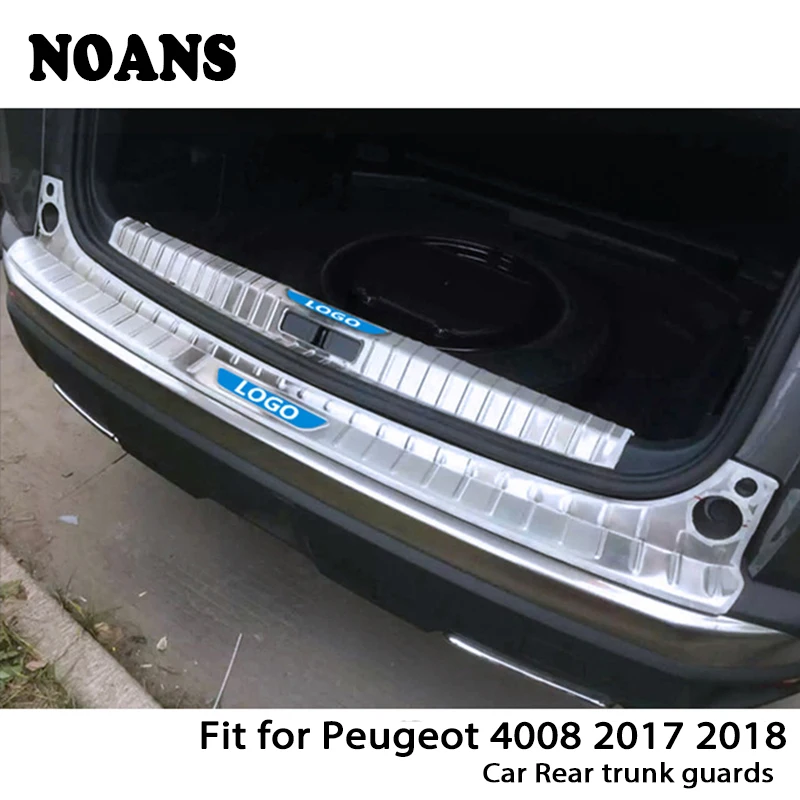 

NOANS For Peugeot 4008 2017 2018 Auto Car Rear Trunk Door Bumper Anti Scratch Strips Stainless Steel Accessories