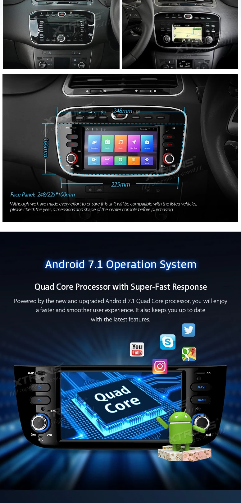 Best 6.2" Android 7.1 Nougat Car Multimedia Navigation GPS Radio for Fiat Punto 2012-2018 & Linea 2012-2018 & Punto Evo 2009-2012 1