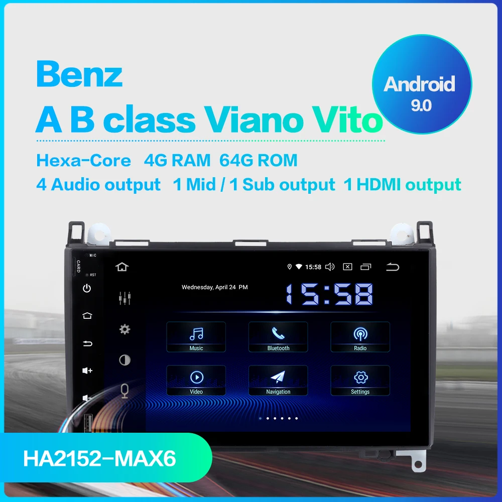 Perfect Dasaita 9" IPS 2 Din Car Multimedia Player for Benz A B Class Sprinter Vito 2006 2007 2008 2009 2010 2011 2012 Autoradio Stereo 1