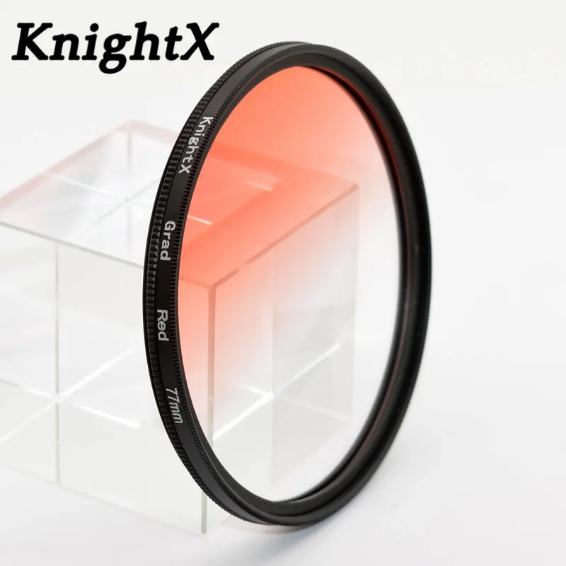 Цветной градиентный УФ фильтр KnightX красный ND для камеры Canon nikon d3200 d3300 d5500 d5300 1200D 750D