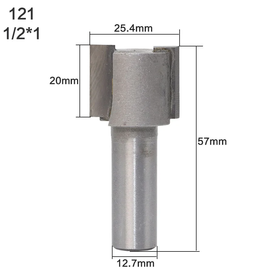 1 шт. 1/4 хвостовик 1/2 хвостовик высокое качество прямой/концевых фрез Dado Диаметр Режущий инструмент для дерева - Длина режущей кромки: 121