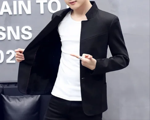 Новая мода со стоячим воротником мужской костюм деловой, Банкетный ...