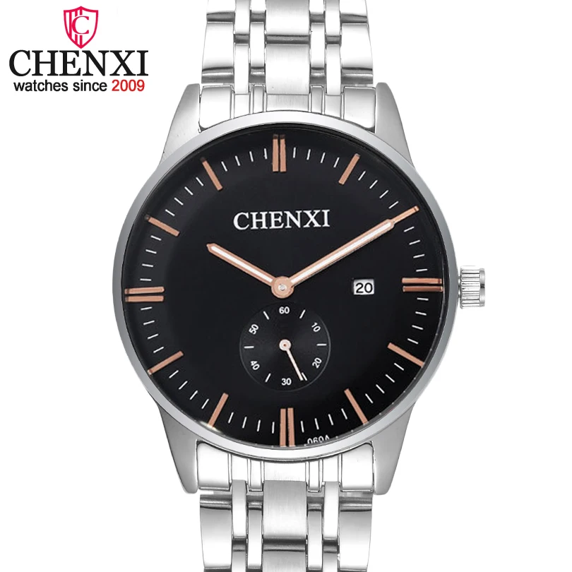 CHENXI Brand Business Women Quartz Watch Full Steel Date Display Female Wristwatch Fashion Casual Rose Gold