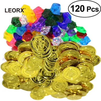 

Pirate Gold Coins & Pirate Gems Pirate Party Gold Coin Toys Plastic Coin Toys Plastic Coins Creative Playset for Children Kids
