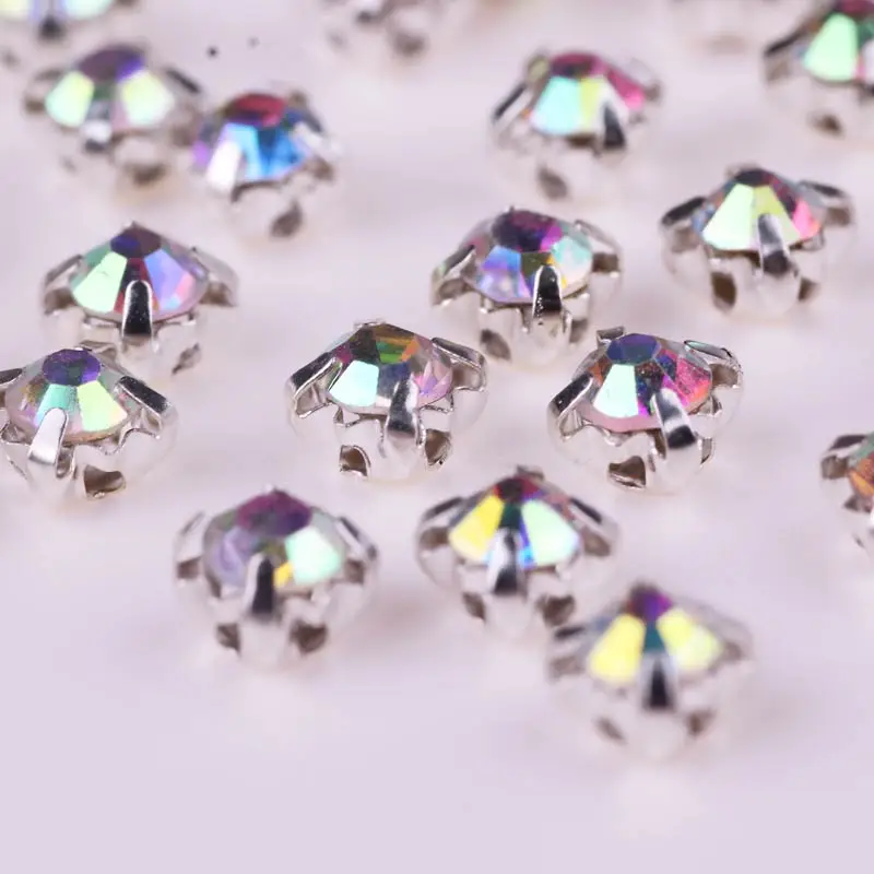 

100 Pcs Crystal Sew On Rhinestones For Needlework DIY Flatback Rhinestones Glass Strass Crystal For Wedding Dress Accessories
