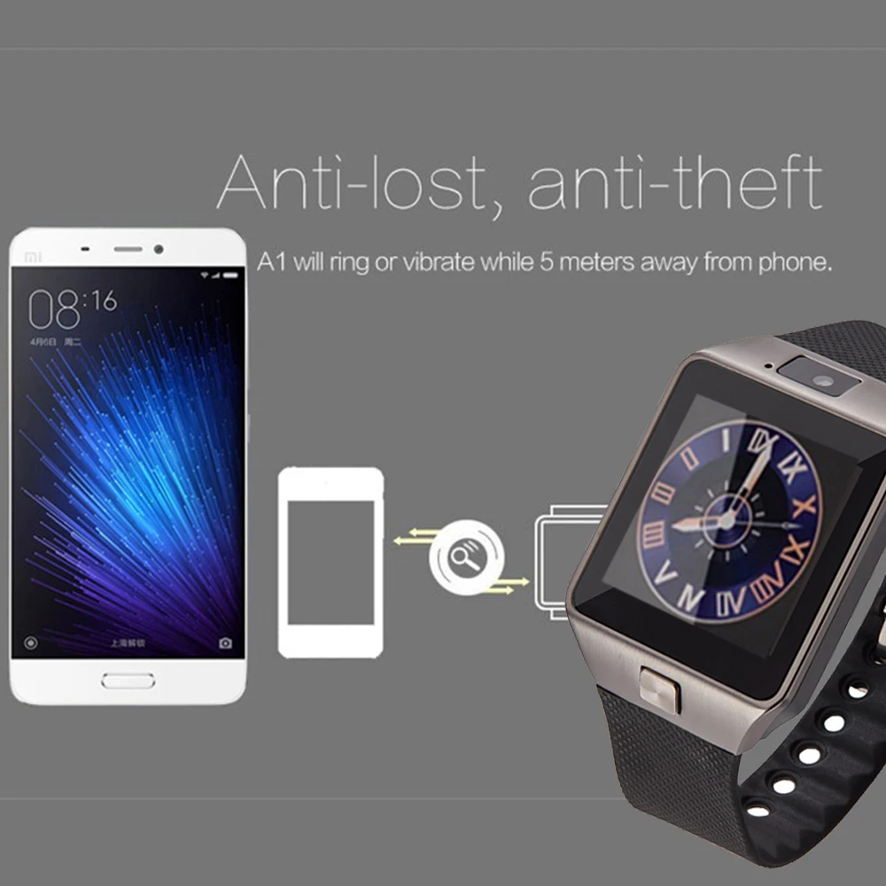 Bluetooth Smart Watch DZ09  support TF SIM card Call SMS smartwatch For Android IOS Phone PK A1 GT08 (10)