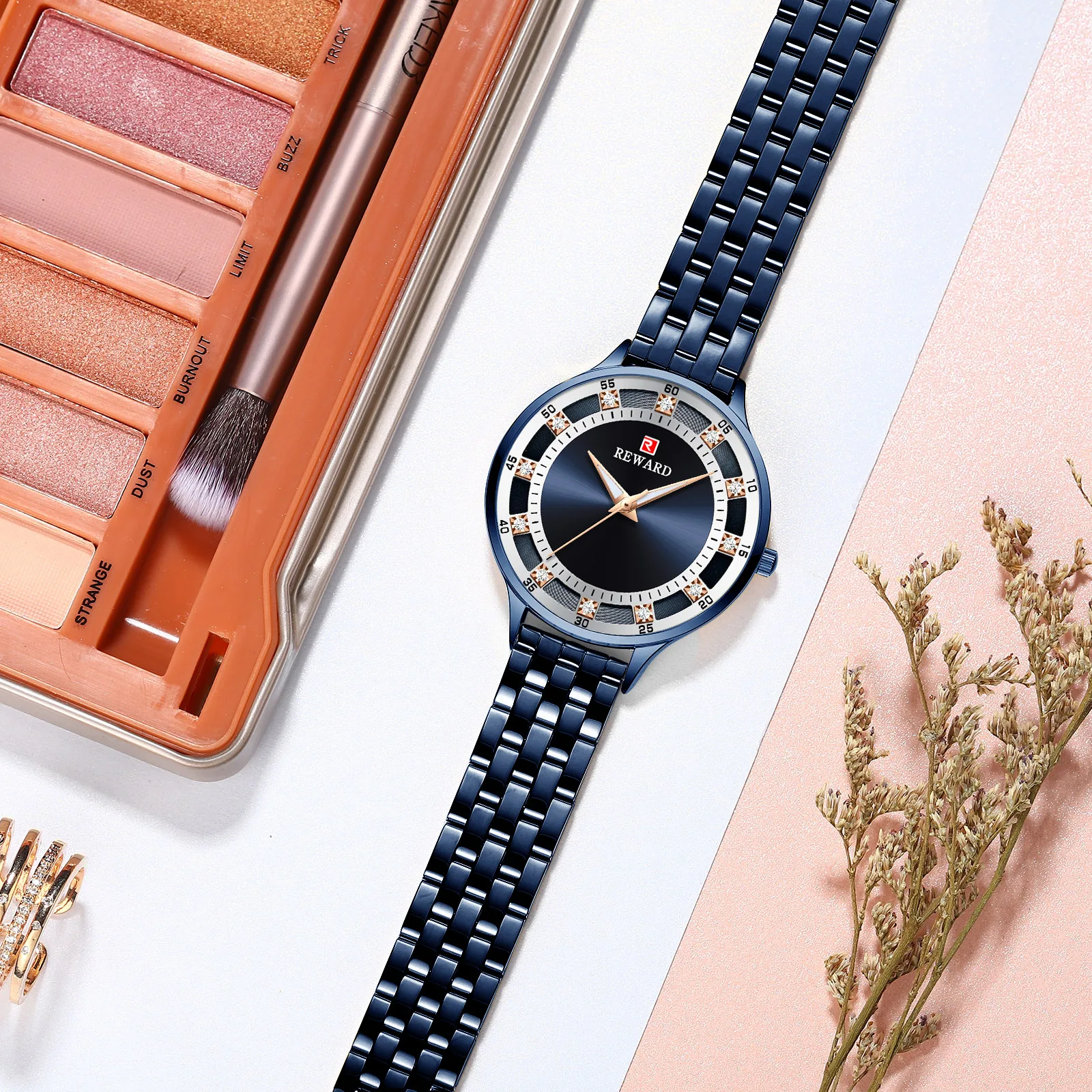 Награда Модные Простые Женские часы лучший бренд Роскошные часы с кристаллами женские водонепроницаемые часы из нержавеющей стали reloj mujer