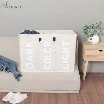 

SHUSHI foldable dirty clothes storage baskets three colors laundry organizer bag Waterproof Large capacity laundry bag basket