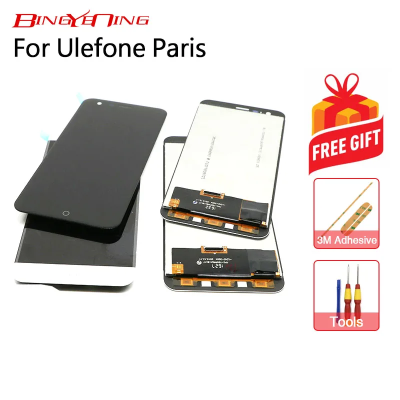 

BingYeNing New Original For Ulefone Paris/Paris lite/Paris x Touch Screen+LCD Display Assembly Replacement