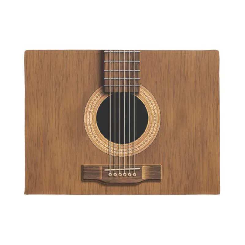 

Wood Acoustic Guitar Rustic Music Welcome Doormat Home Decoration Entry Non-slip Door Mat Rubber Washable Floor Home