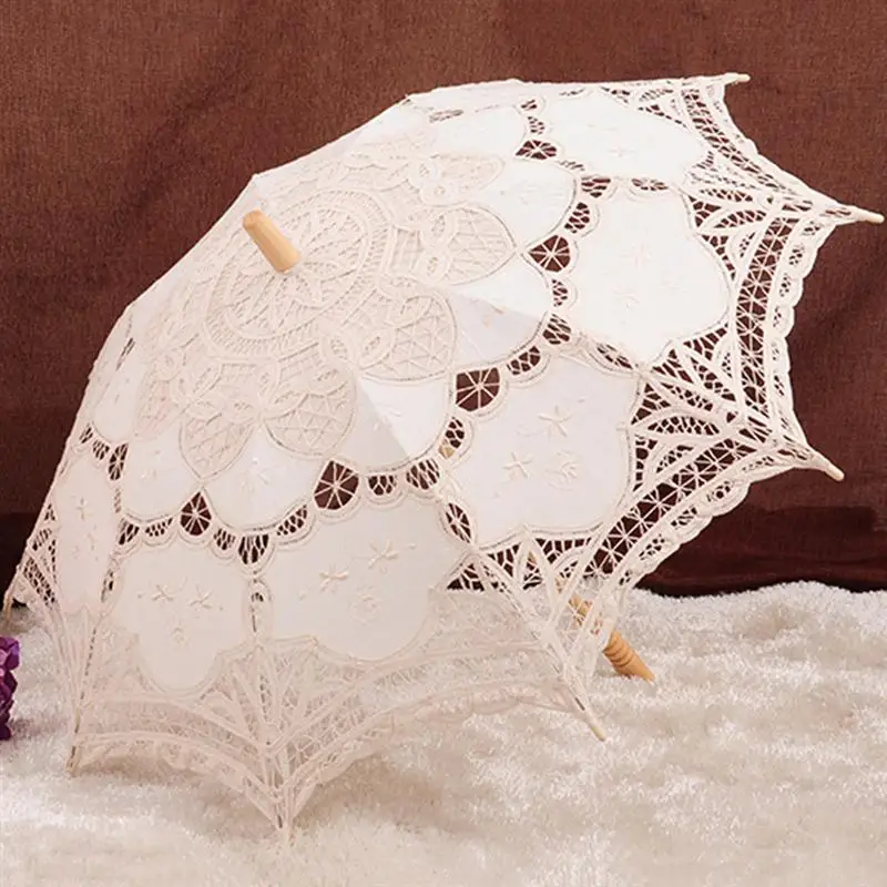 

Handmade Lovely Wedding Umbrella Exquisite Lace Parasol Decorative Western Style Umbrella for Girls Women Bride