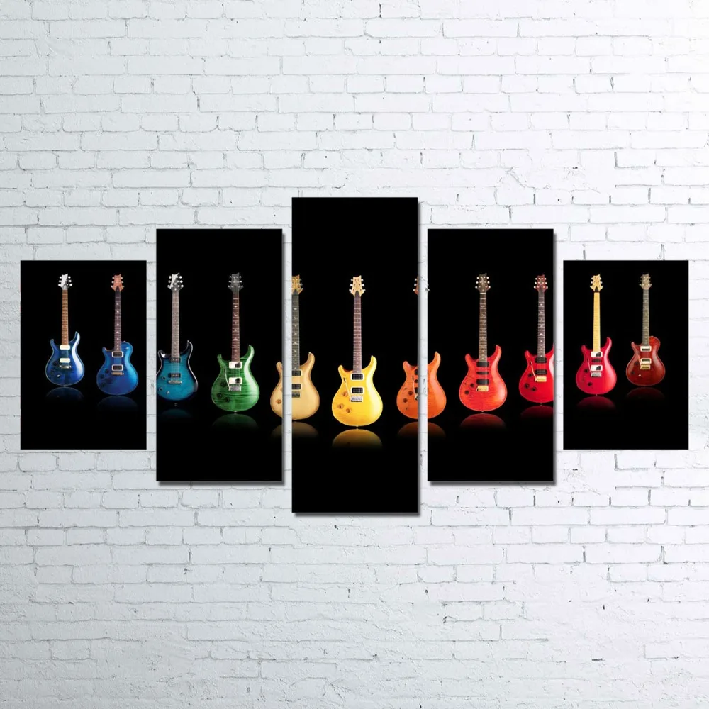 Guitar 5 PIECE CANVAS FOR LIVING ROOM | Дом и сад
