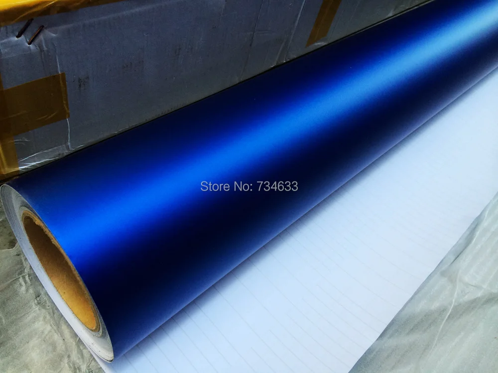 Buy Blue Satin Chrome Vinyl wrap Matte Chrome Metallic