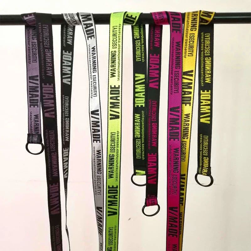 

Harajuku Men Women Unisex Canvas Nylon Long Strap Belt Mini Thin Letter Embroidered Print Metal Buckle Tape Jeans Strap Belt