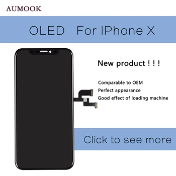 1PC Great Quality Display Pantalla for iPhone X OLED Screen with 5.8 inch Touch LCD Screen Assembly Black Replacement Free Gifts
