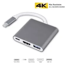 3-в-1 Thunderbolt 3 адаптер концентратор USB Type C к HDMI USB-C концентратор док-станция с Мощность доставки для samsung режимом Dex MacBook Pro/Air