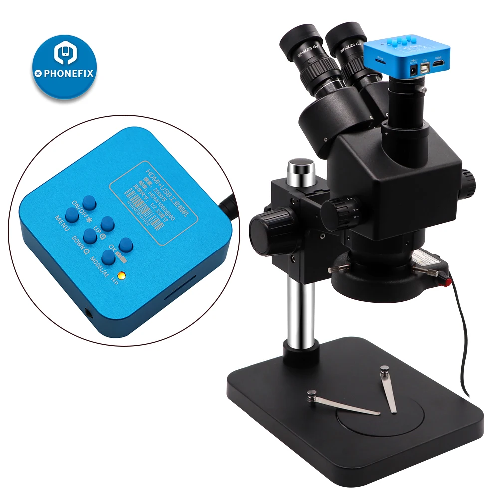 Уникальный черный 3,5x-90X Simul фокальный Тринокулярный Стерео Зум-микроскоп с 14MP 16MP 21MP HDMI камера пайка инструмент для ремонта