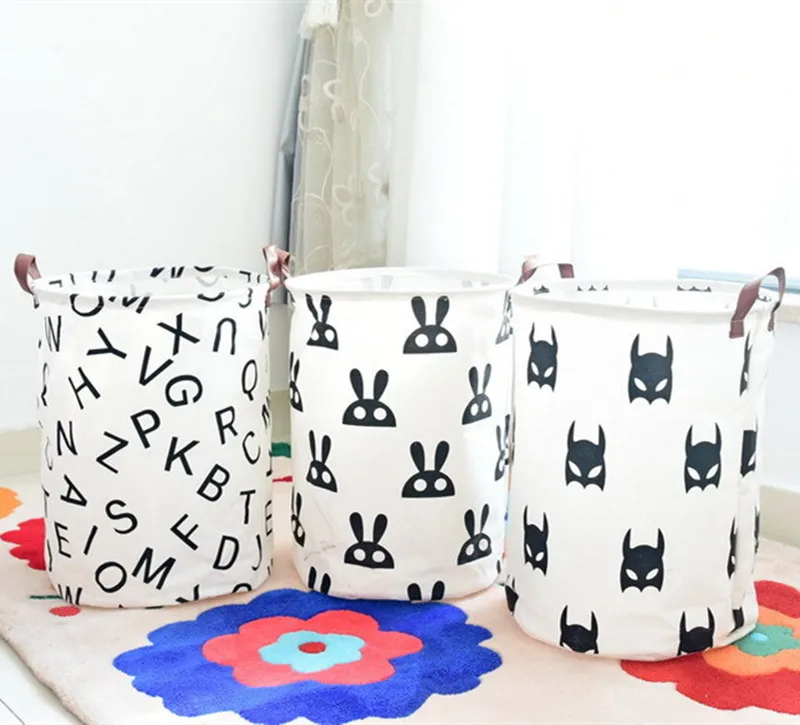 

35x45cm Folding Laundry Basket Storage Barrel Standing Toys Clothing Storage Bucket Laundry Organizer Holder Pouch Household
