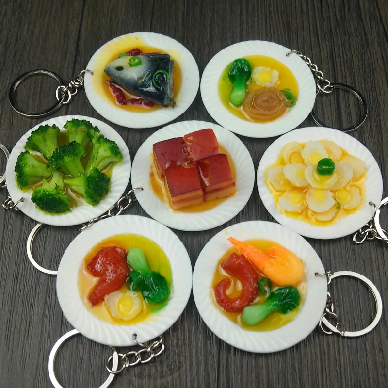 

Mini Simulation Food Key Chain Cute Car Bag Keychain Mini Bowl Food Multi Design Bag Charm Key Ring Mujer Jewelry For Women
