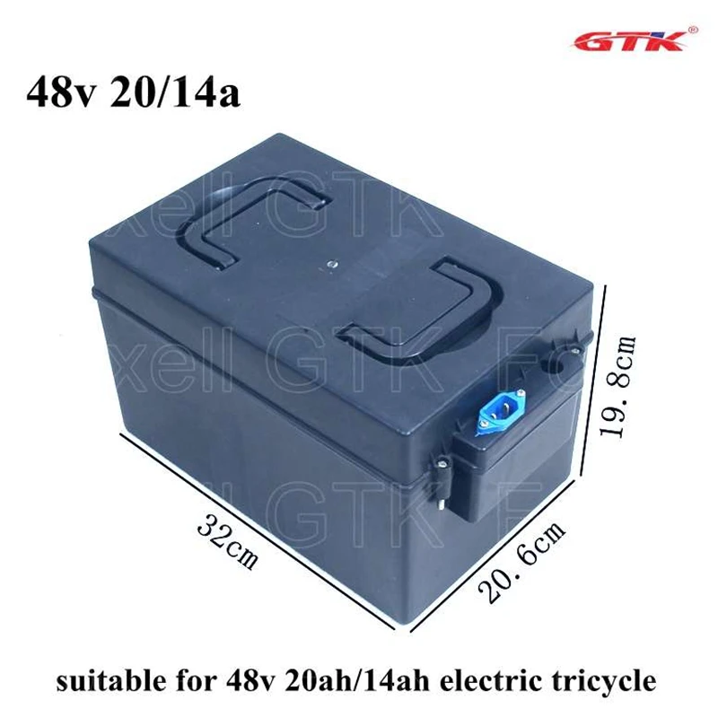 48v 14/20ah Electric Tricycle Battery Box Plastic Case Waterproof For