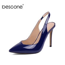 BESCONE Sexy Pointed Toe Women Pumps Dress 10 cm Super High Heel Slip-On Shoes New Handmade Shallow Thin Heel Ladies Pumps BY12 pointed toe shallow high heel pumps women pink flower decorated super high thin heel shoes female high heels dress shoes