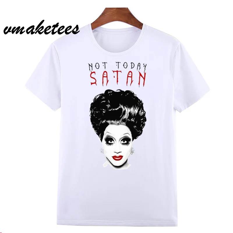 Футболка с круглым вырезом и короткими рукавами RuPaul Not today satan летняя футболка