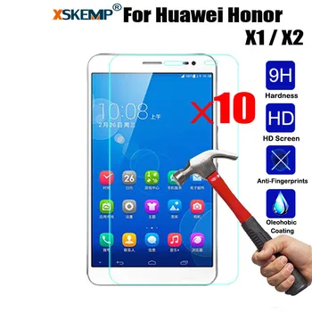 

XSKEMP 10Pcs/Lot 9H Scratch Proof Real Tempered Glass For Huawei Honor X1 X2 7.0" Glossy Tablet Screen Protector Protective Film