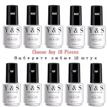 

Y&S Nail Gel Polish Set 10 Pcs Clear Color Base Coat Top Coat 8ml Fast CureLED UV Lamp Gel Varnish Gel Polish Long Last Soak Off