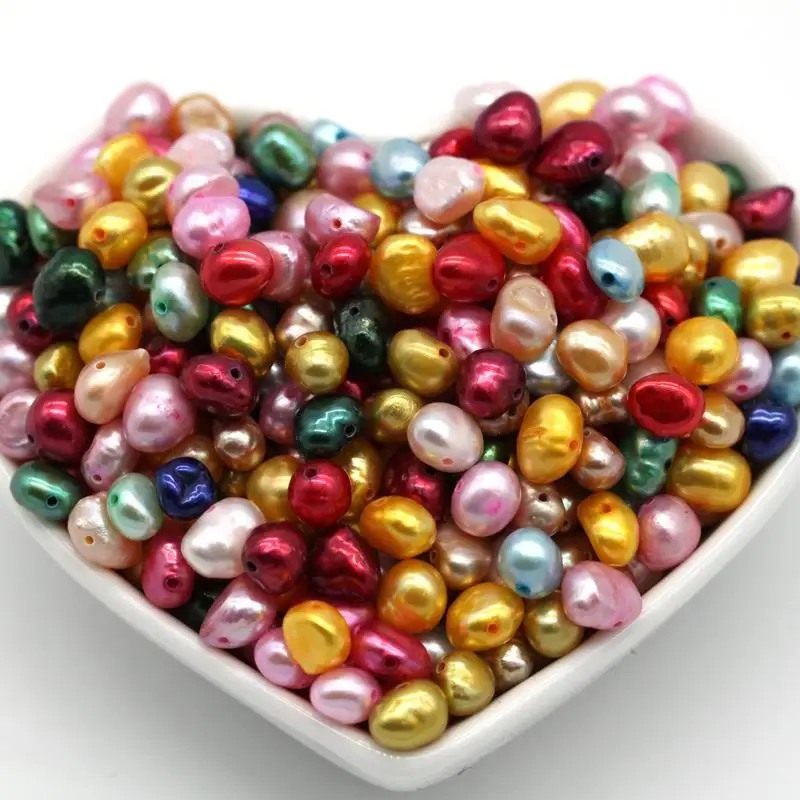 

100pcs loose pearls for jewelry colored pearl with 8mm drilled PL88