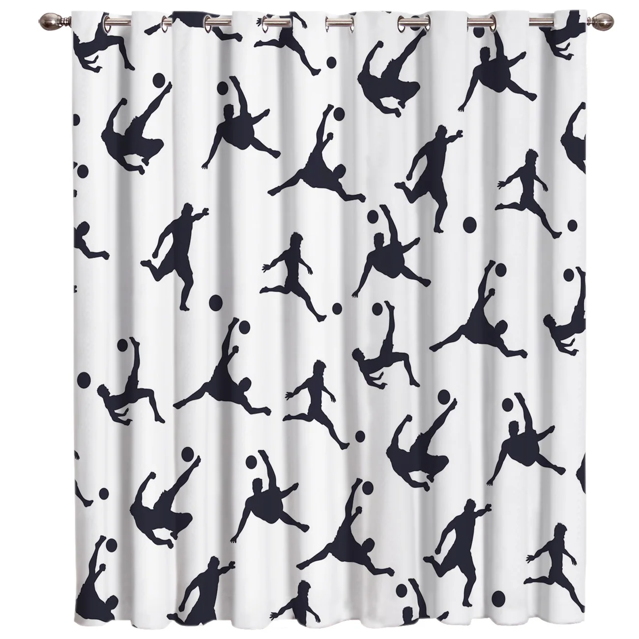 

Soccer Football Catroon Doodle 3D Window Curtains for Living Room Bedroom Kitchen Cortinas Para Sala De Estar Polyester