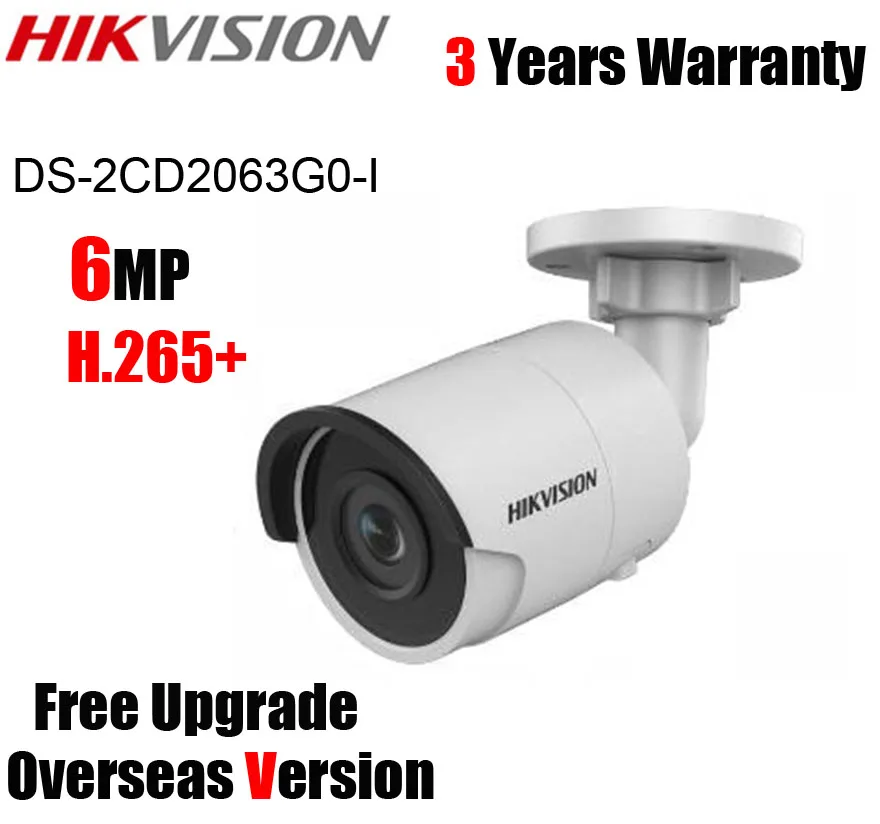 Hikvision DS-2CD2063G0-I 6MP ИК фиксированная пуля сетевая камера H.265 POE IR30m слот для sd-карты IP67 Замена DS-2CD2085FWD-I ip-камера